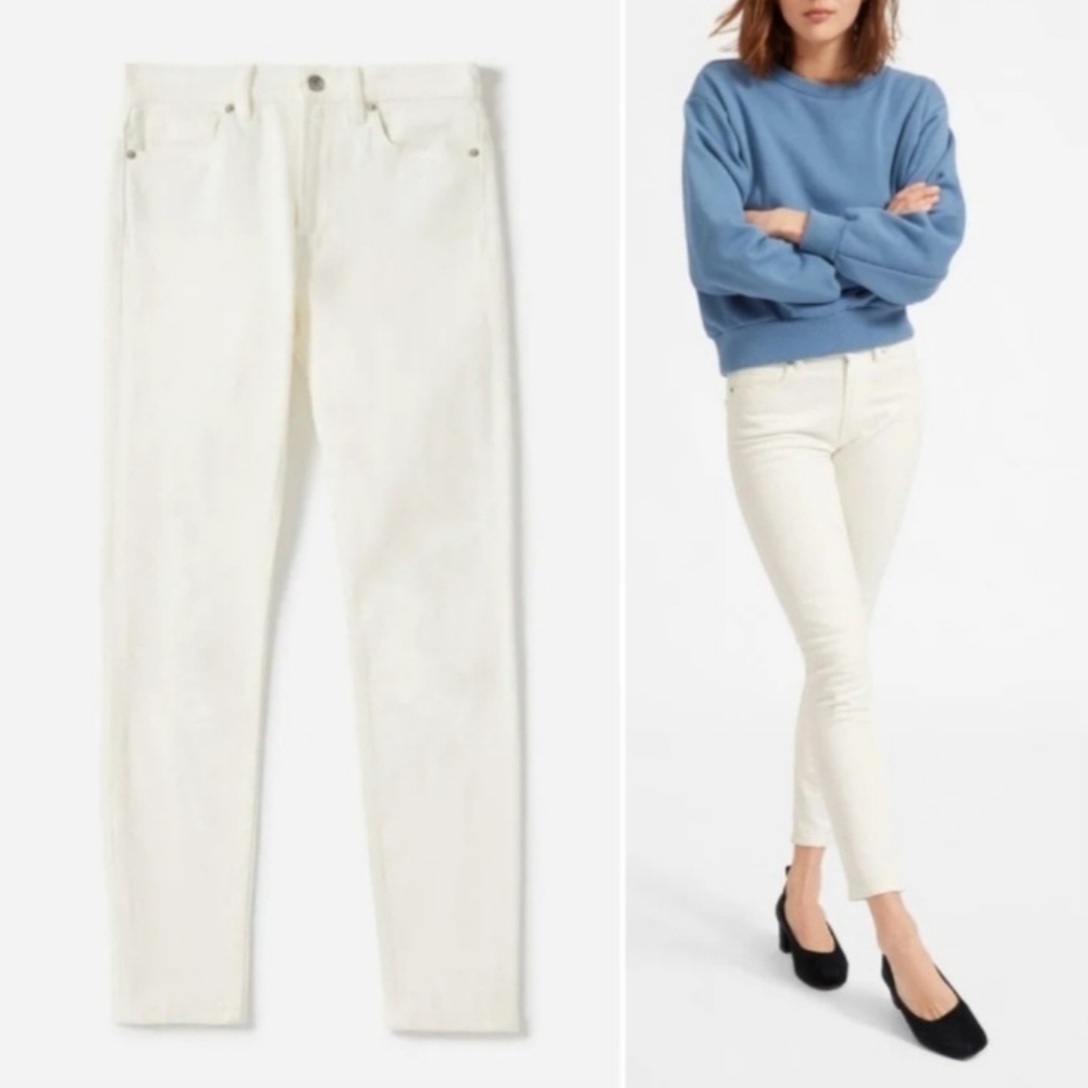 Everlane Bone White Mid Rise Skinny Denim Jean Size 29 NEW NWT